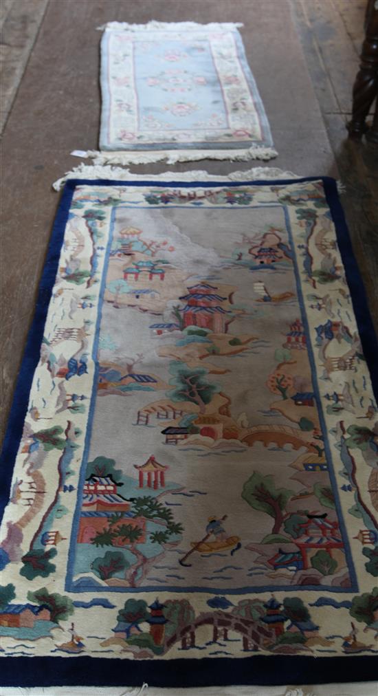 Chinese rug & another